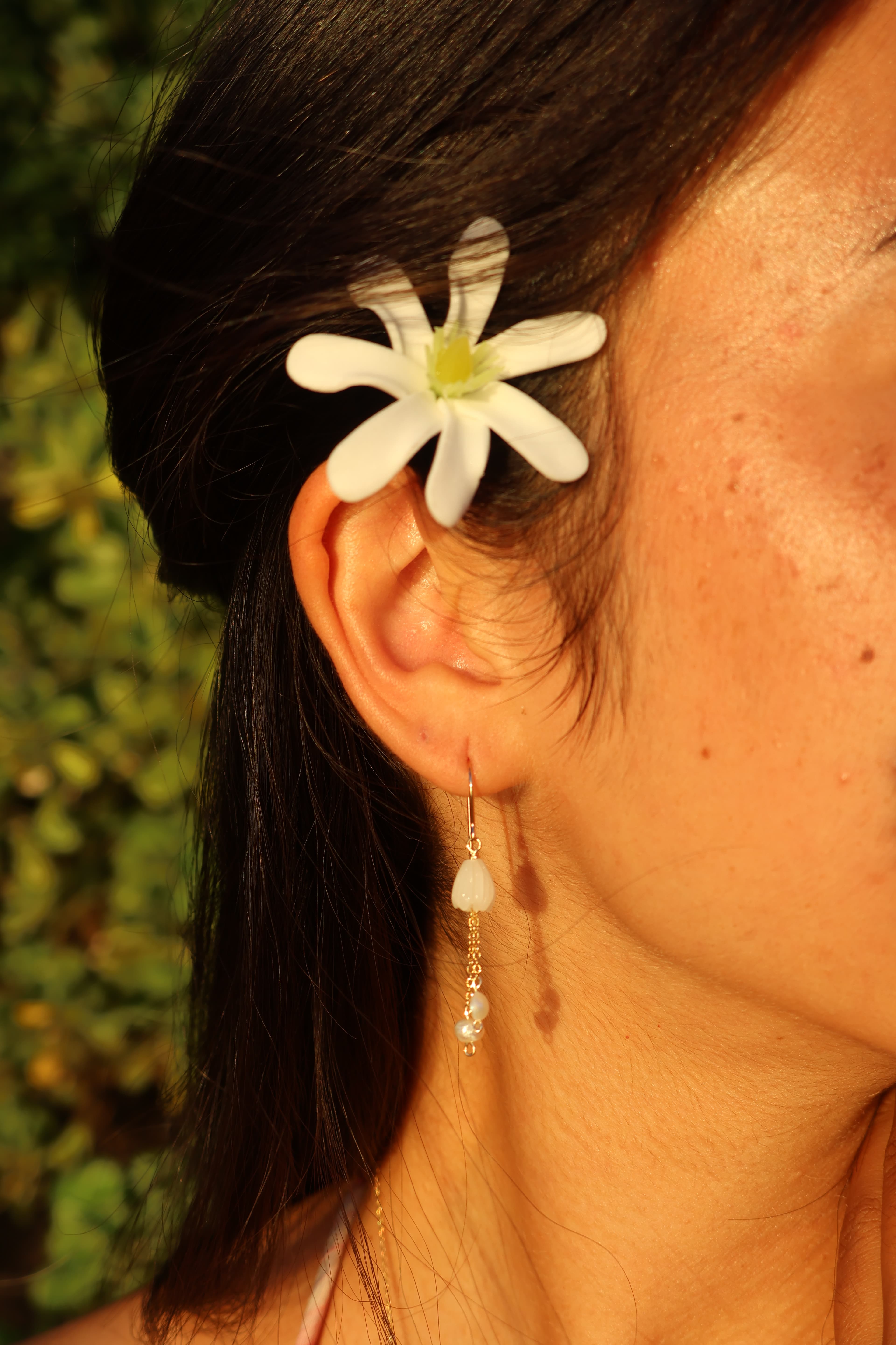 Pikake with Pearl Drop Earrings