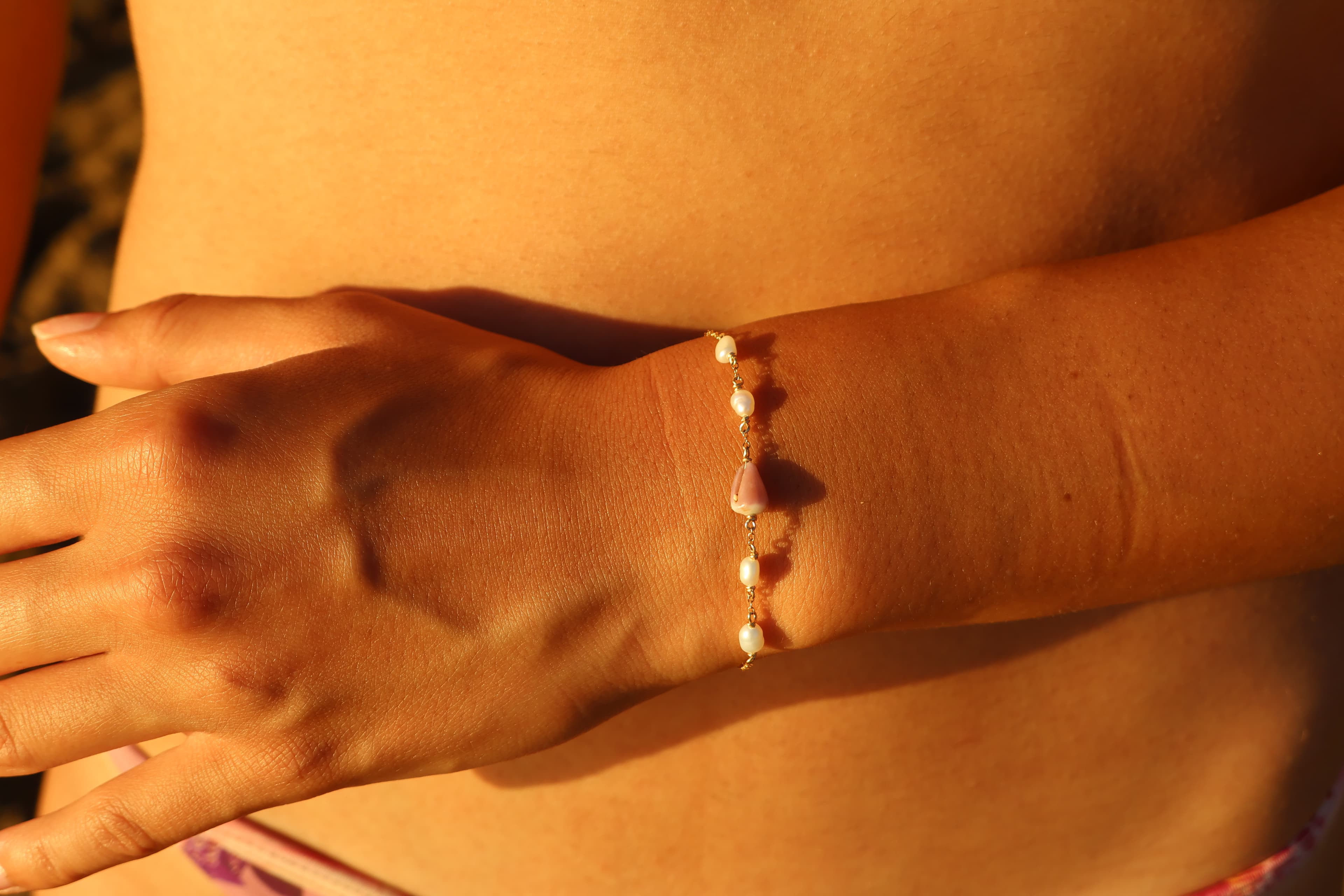 Mini Purple Cone Shell with Pearls